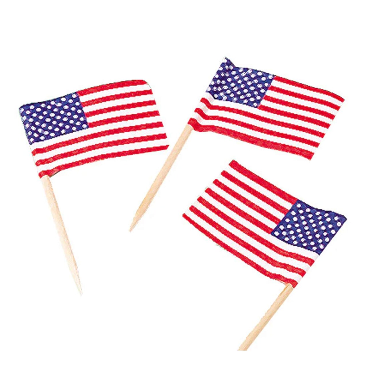 4th Of July Mini American Flag Toothpick Picks 144 Count Party Decorations